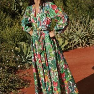 chinese dress ladies Camalie Jersey Maxi Dress-Green, Elaborate Gardenia